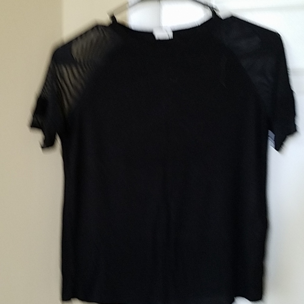 Black top, see thru sleeves, size S/P - Picture 4 of 4